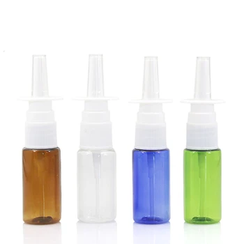 50Pcs/Veľa 15ml farebné Prázdne PET fľaše, Plastové Nosový Sprej Fľaše Čerpadla Postrekovač Hmly nosový Sprej Fľašiach Na Lekárske Obrázok