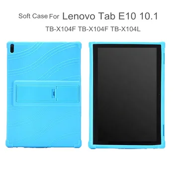 Silikónový obal pre Kartu Lenovo E10 Tablet 10.1 Kryt Funda TB-X104F TB X104F TB-X104L Mäkké Skladacie celého Tela Chrániť Stojan Shell Obrázok