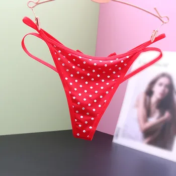 Ženy Polka Dot Tangá Tenké Priedušná G-String Sexy Erotické T Nohavice Dámske Ropa Interiéru Femenina Nízkym Pásom Intímne 2023 Obrázok