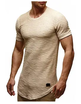 A1331 Lete nové pánske T-shirts farbou slim trend bežné krátke rukávy móda Obrázok
