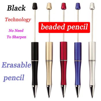 10pcs Black Technológie, Nie je Potrebné Zaostriť Korálkové Ceruzka Č Atrament Beadable Ceruzka, Pero na Písanie Dieťa Darček Školské potreby kancelárske potreby Obrázok