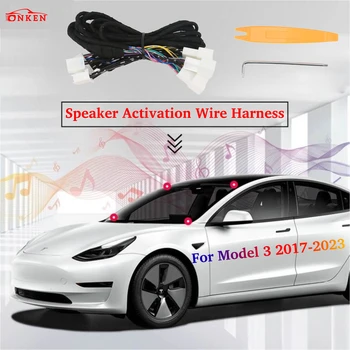 Pre Tesla Model 3 2017-2023 Štandardný Sortiment Plus SR+ Neaktívne Bezstratový Zvukový Reproduktor Aktivačný Vodič Postroj Audio Upgrade Kit Obrázok