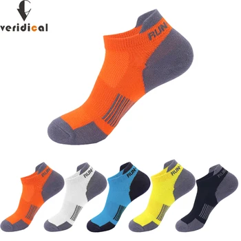 5 Párov Športové Členkové Ponožky Mužov Bavlna Profesionálny Kompresný Oka Vonkajší Bicykli, Beh A Cyklistika Cestovné Ponožky Svetlé Farby Obrázok