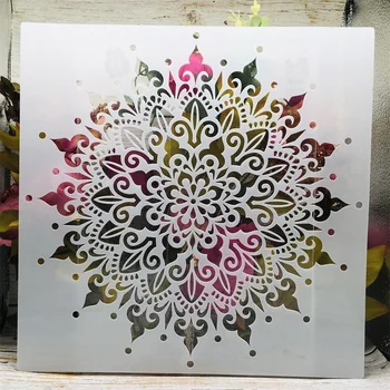 30*30 cm Geometrie Mandala Kruhu DIY Vrstvenie Blany Maľovanie Zápisník Sfarbenie Razba Album Dekoratívne Šablóny Obrázok