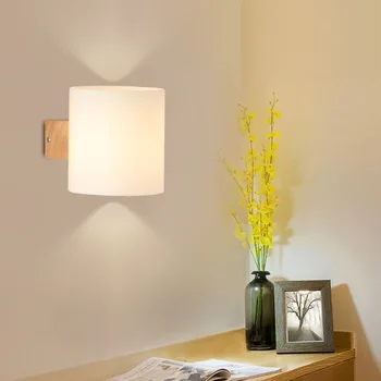 Kreatívne masívneho dreva nástenné svietidlo moderného a jednoduchá obývacia izba, predsieň, balkón lampa LED drevené spálňa, nočné lampy Obrázok