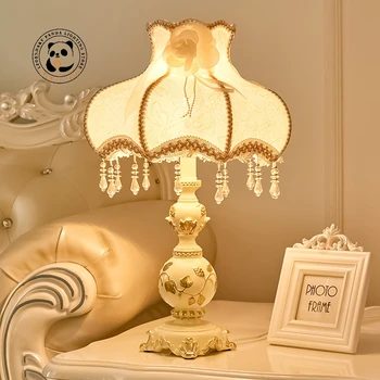Čínsky Štýl Retro Stolové Lampy, LED Živice E27 Handričkou Umenie Tienidlo Moderné Klasická Palác Izba Dekor Spálňa Posteli Stôl Svetlá Obrázok